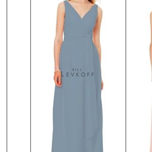 Bill Levkoff Slate Blue Bridesmaid Dress